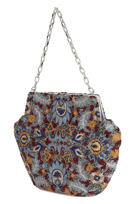 The Leather Garden Crewel Embroidered Handbag 
