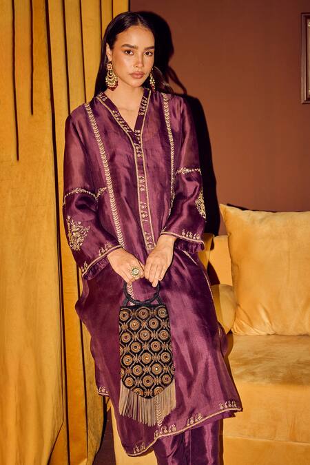 Shop_The Leather Garden_Black Stones Navratan Embellished Potli Bag