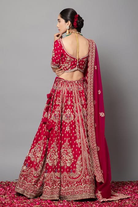 Mehar Zardozi Peacock Motif Bridal Lehenga Set 