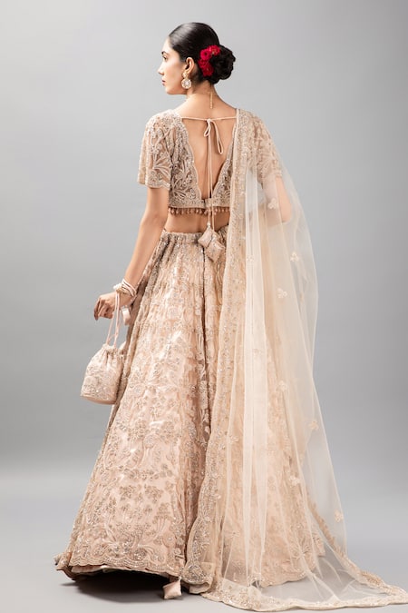 Mehar Floral Sequin Hand Embroidered Lehenga Set 