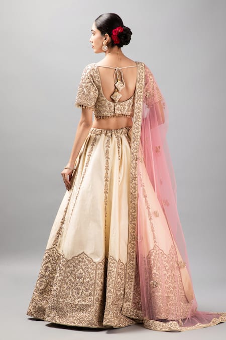 Mehar Floral Zardozi Hand Embroidered Lehenga Set 