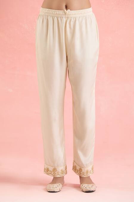 Buy Samyukta Singhania Cream Silk, Organza Embroidery, Sequins Round Neck Gota Kurta Set Online at Aza Fashions Buy_Samyukta Singhania_Cream Silk, Organza Embroidery, Sequins Round Neck Gota Kurta Set_Online_at_Aza_Fashions