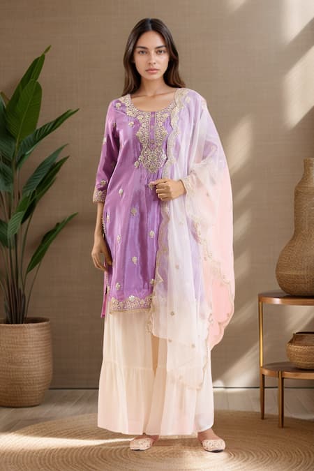 Samyukta Singhania Embroidered Kurta Sharara Set 