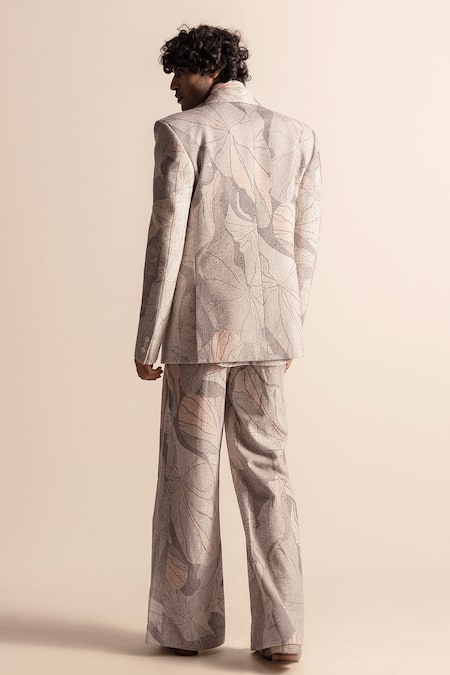 Abhishek Sharma Lotus Pond Printed Jacket & Flared Pant Set 