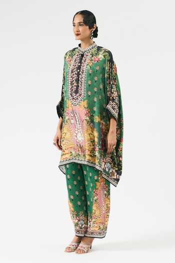 Buy Rajdeep Ranawat Green Modal, Satin Emerald Garden Printed Palazzo Online at Aza Fashions Buy_Rajdeep Ranawat_Green Modal, Satin Emerald Garden Printed Palazzo _Online_at_Aza_Fashions