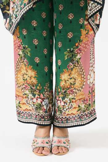 Rajdeep Ranawat Green Modal, Satin Emerald Garden Printed Palazzo at Aza Fashions Rajdeep Ranawat_Green Modal, Satin Emerald Garden Printed Palazzo _at_Aza_Fashions