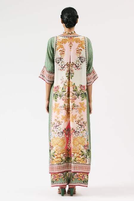 Shop Rajdeep Ranawat Multi Color Modal Garden Print Satin Palazzo at Aza Fashions Shop_Rajdeep Ranawat_Multi Color Modal Garden Print Satin Palazzo _at_Aza_Fashions