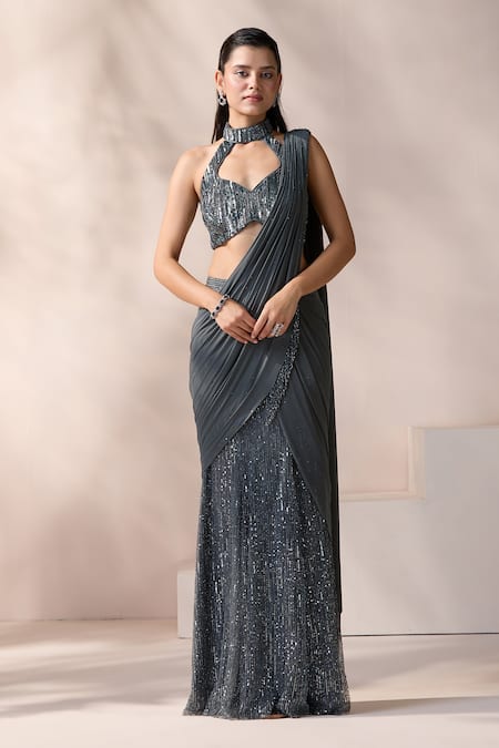 Chaashni by Maansi and Ketan Pre-Draped Saree With Blouse 