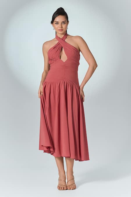 Label Frow Rosette Breeze Midi Dress 