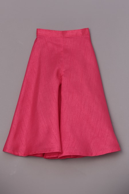 Buy_Turqidz By Shweta Aggarwal_Pink Net, Silk Embroidery Floral Applique Cape Palazzo Set 