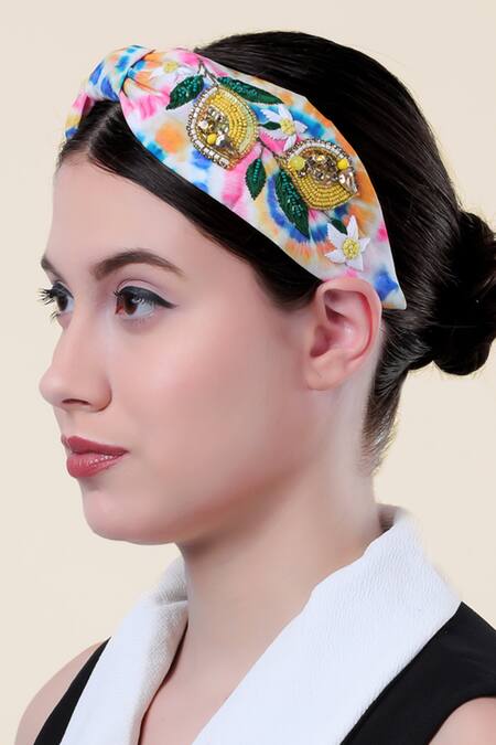 Shop_Moyolu_Multi Color Embroidery Floral Headband _Online_at_Aza_Fashions