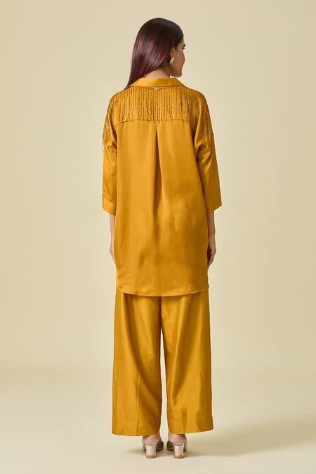 Shweta Kapoor Beaded Embroidered Brown Shirt 