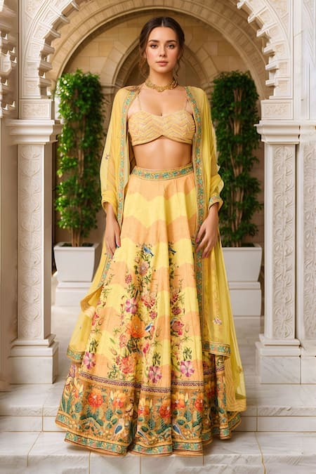 Kalista Floral Bloom Print Lehenga Set 