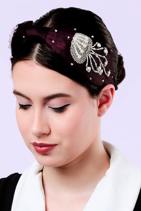 Moyolu Jelly Fish Motif Embroidered Headband 