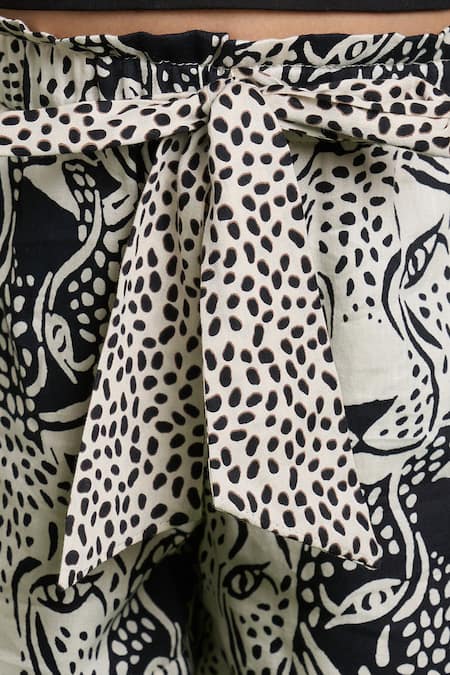 Shop Lil Drama Black Cotton, Poplin Halter Neck Top And Leopard Print Shorts Set Online at Aza Fashions Shop_Lil Drama_Black Cotton, Poplin Halter Neck Top And Leopard Print Shorts Set _Online_at_Aza_Fashions