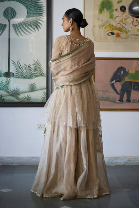 Vashisht Guru Dutt Gul Embroidered Anarkali & Sharara Set 