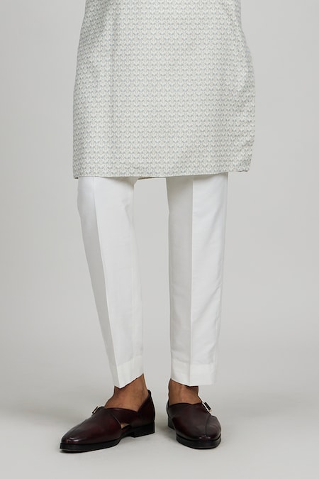 Bubber Couture_Off White Cotton Geometric Printed Kurta Set _Online_at_Aza_Fashions