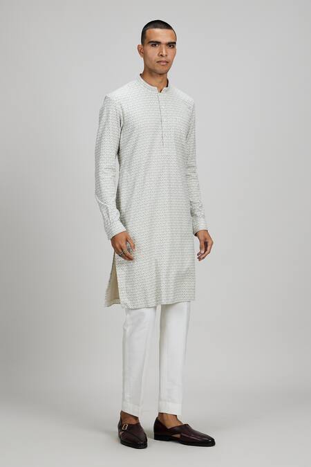 Buy_Bubber Couture_Off White Cotton Geometric Printed Kurta Set _Online_at_Aza_Fashions