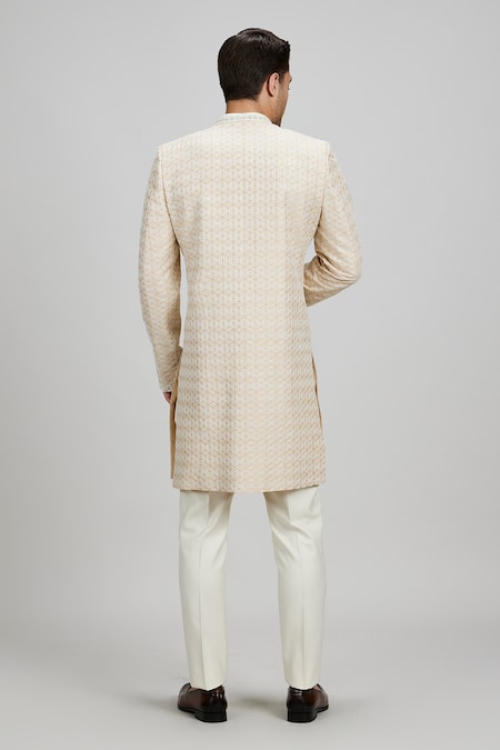 Bubber Couture Cream Stellar Embroidered Sherwani Jacket 
