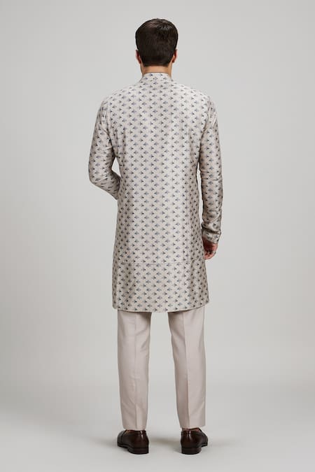 Bubber Couture Beige Liberty Print Layered Kurta & Pant Set 