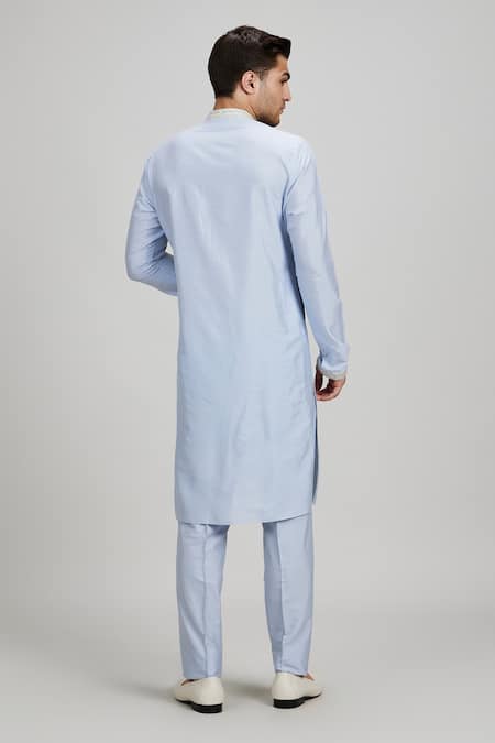 Bubber Couture Ash Blue Dashiki Collar Kurta Set 