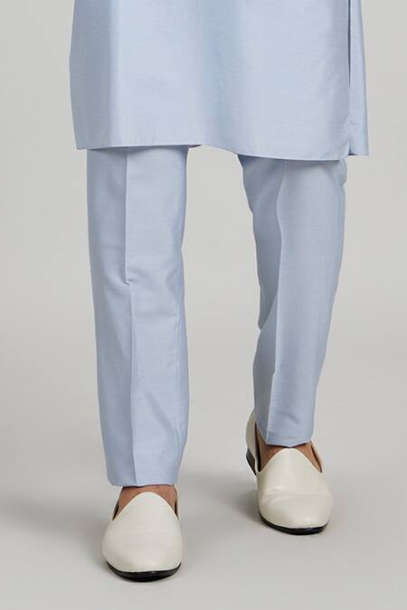 Bubber Couture Blue Cotton, Silk Ash Dashiki Collar Kurta Set Online at Aza Fashions Bubber Couture_Blue Cotton, Silk Ash Dashiki Collar Kurta Set _Online_at_Aza_Fashions