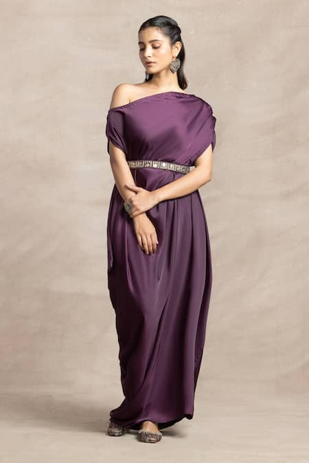 Kelaayah Hala Draped Dress With Belt 