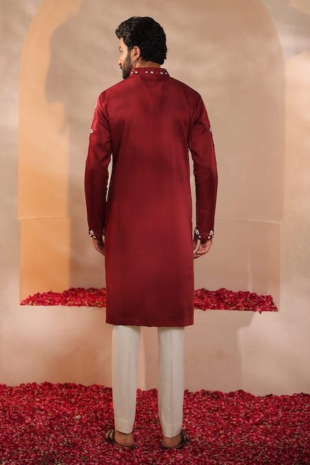 Shreyansh Designs Maroon Cutdana Embroidered Kurta Set 