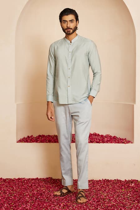 Shreyansh Designs Ishin Solid Shirt Style Kurta With Pant 