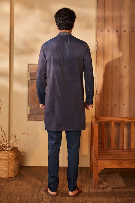 Shreyansh Designs Midnight Blue Pearl & Sequin Kurta Set 