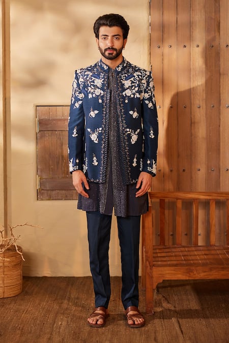 Shreyansh Designs Sarvang Bloom Embroidered Jacket & Kurta Set 