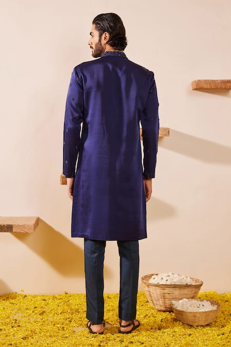 Shreyansh Designs Midnight Blue Nalki Embroidered Kurta Set 