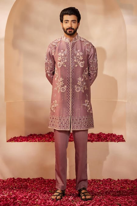 Shreyansh Designs Shobhit Gardenia Embroidered Bundi Kurta Set 