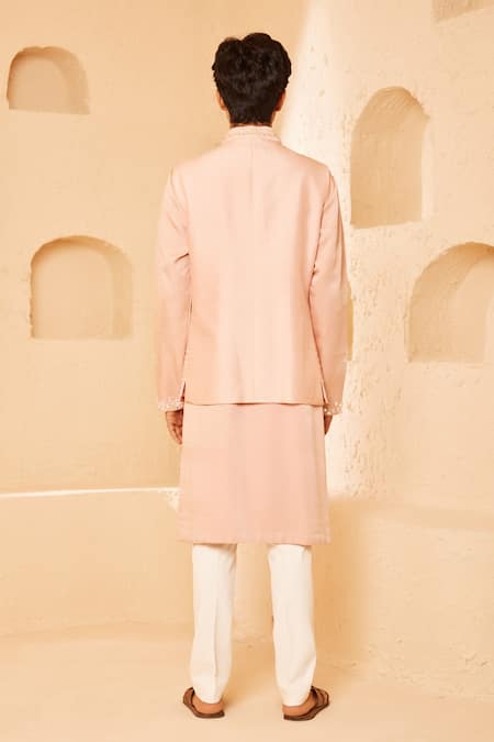 Shreyansh Designs Garden Bloom Embroidered Bundi Kurta Set 