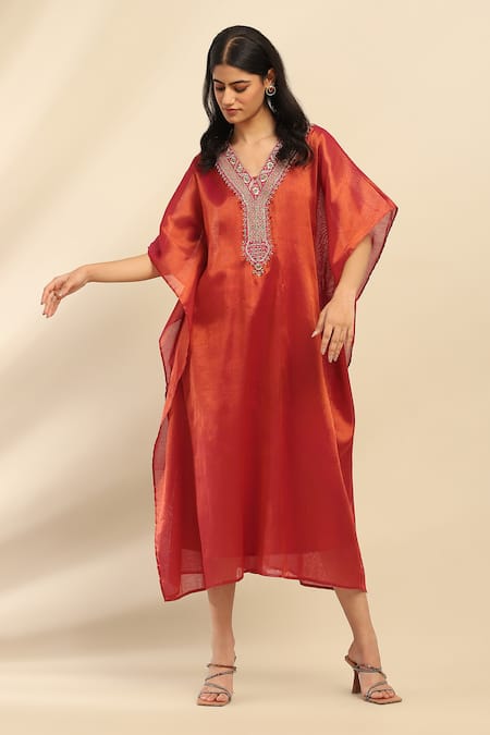 Aarke Ritu Kumar Sitara Embroidered Neck Kaftan 