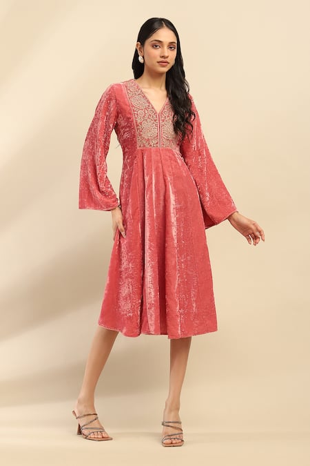 Aarke Ritu Kumar Rania Embroidered Yoke Dress 