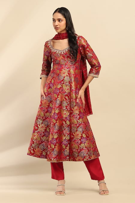 Aarke Ritu Kumar Yasmine Gullista Woven Anarkali Set 