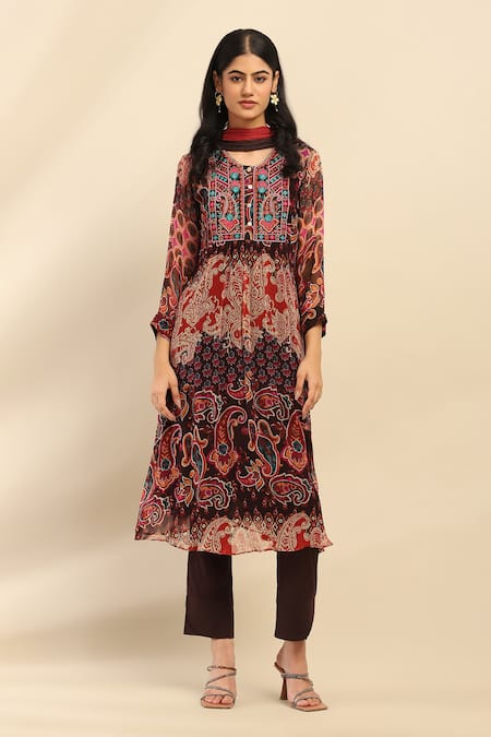 Aarke Ritu Kumar Cashmere Paisley Print Kurta Pant Set 