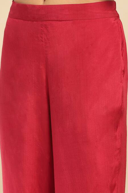 Ritu Kumar, Ri.Ritu Kumar, aarke Ritu Kumar_Pink Cotton, Polyester Embroidery, Glitter Deep Ornate Paisley Anarkali Set_at_Aza_Fashions