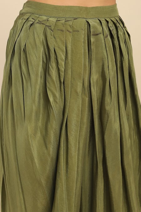 Shop_Ritu Kumar, Ri.Ritu Kumar, aarke Ritu Kumar_Black Polyester Embroidery, Gota Patti Round Neck Mughal Flora Kurta Set_Online_at_Aza_Fashions