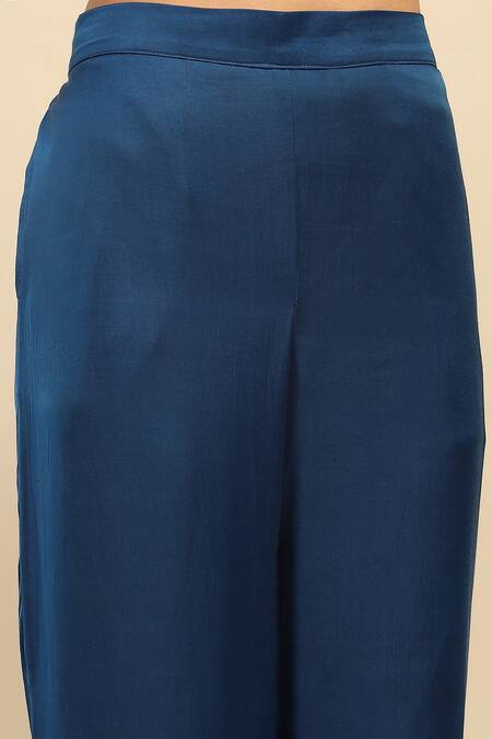 Shop Ritu Kumar, Ri.Ritu Kumar, aarke Ritu Kumar Blue Polyester, Chiffon Embroidery, Gota Patti Split Tribal Vine Kurta Set Online at Aza Fashions Shop_Ritu Kumar, Ri.Ritu Kumar, aarke Ritu Kumar_Blue Polyester, Chiffon Embroidery, Gota Patti Split Tribal Vine Kurta Set_Online_at_Aza_Fashions