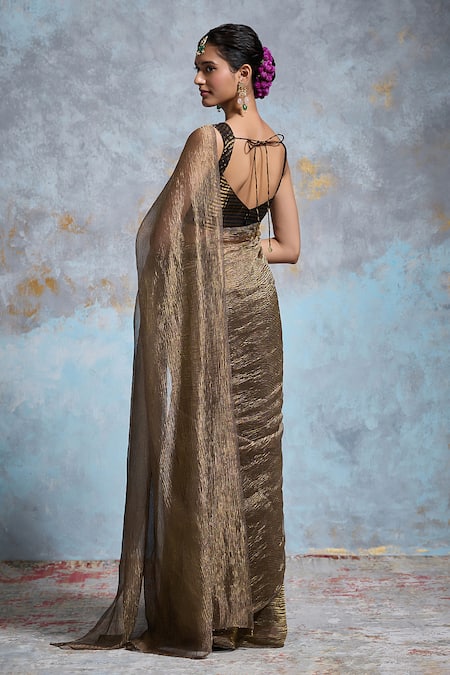 Dressfolk Plain Handloom Tissue Saree 