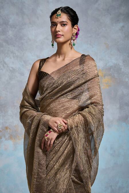 Buy Dressfolk Black Handloom Cotton Plain Tissue Saree With Running Blouse Online at Aza Fashions Buy_Dressfolk_Black Handloom Cotton Plain Tissue Saree With Running Blouse_Online_at_Aza_Fashions