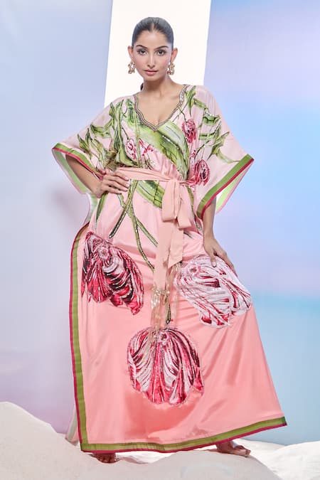 Pria Kataria Puri Tulip Blossom Print Kaftan 