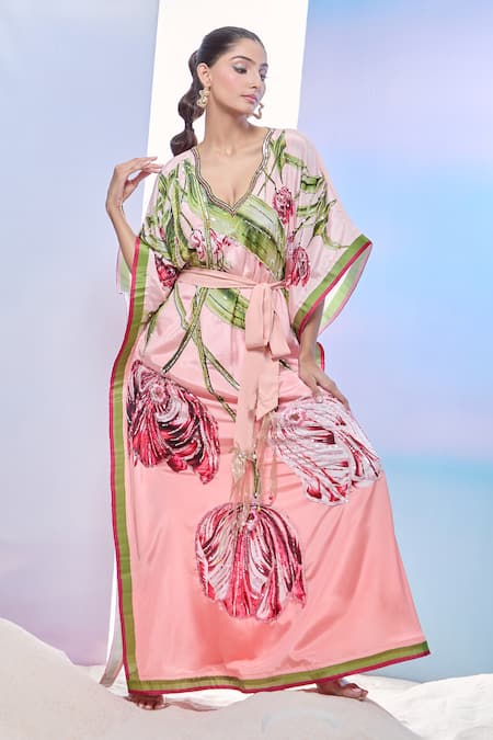 Pria Kataria Puri Tulip Blossom Print Kaftan 