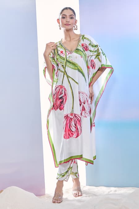 Pria Kataria Puri Tulip Blossom Print Kaftan & Pant Set 