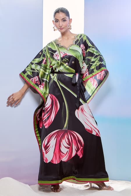 Pria Kataria Puri Tulip Print Sequined Kaftan 