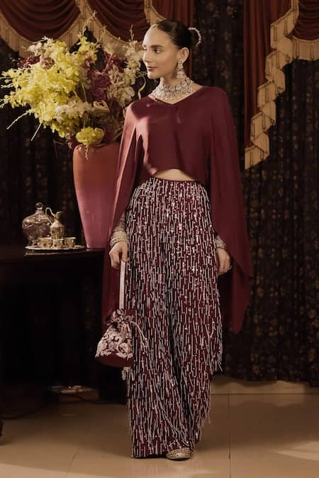 SAKSHAM & NEHARICKA Disco Embroidered Top With Palazzo 