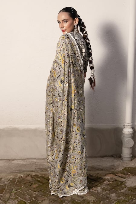 Saksham & Neharicka Floral Print Designer Saree With Blouse 