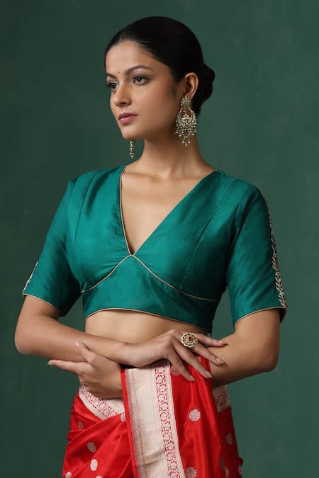 Weaver Story Zardozi Work Saree Blouse 